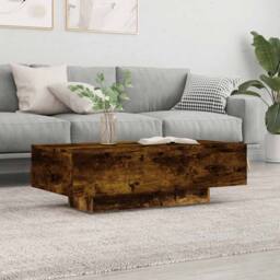 Berkfield Home Coffee Table Smoked Oak 100x49.5x31 cm Engineered Wood in Brown - thumbnail 2