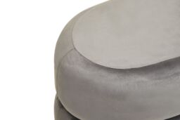 Orsina Grey Velvet Round Footstool, Round Stool with Tufted Details, Pouffee with Decorative Round Design in Dark Grey - thumbnail 4