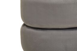 Orsina Grey Velvet Round Footstool, Round Stool with Tufted Details, Pouffee with Decorative Round Design in Dark Grey - thumbnail 5