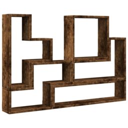 Berkfield Home Wall Shelf Smoked Oak 96x12x64 cm Engineered Wood in Brown - Size: 96 x 12 x 64 cm - thumbnail 2