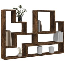 Berkfield Home Wall Shelf Smoked Oak 96x12x64 cm Engineered Wood in Brown - Size: 96 x 12 x 64 cm - thumbnail 4