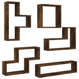 Berkfield Home Wall Shelf Smoked Oak 96x12x64 cm Engineered Wood in Brown - Size: 96 x 12 x 64 cm - thumbnail 6