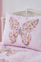 Catherine Lansfield 'Enchanted Butterfly' Duvet Cover Set in Pink - Size: Single - thumbnail 3