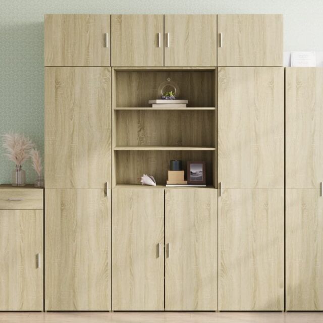 Berkfield Home Highboard Sonoma Oak 80x42.5x185 cm Engineered Wood in Brown - image 1