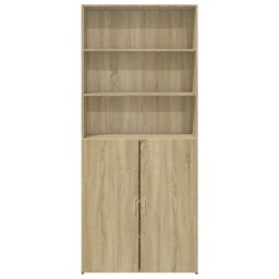 Berkfield Home Highboard Sonoma Oak 80x42.5x185 cm Engineered Wood in Brown - thumbnail 4