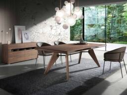 Angel Cerda Walnut Sideboard with Polished Steel Legs & LED in Brown - thumbnail 4