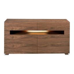 Angel Cerda Walnut Sideboard with Polished Steel Legs & LED in Brown - thumbnail 2