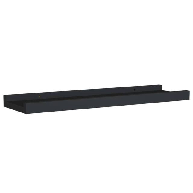Berkfield Home Picture Frame Ledge Shelves 2 pcs Black 40x9x3 cm MDF - Size: 40 x 9 x 3 cm - image 1