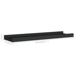 Berkfield Home Picture Frame Ledge Shelves 2 pcs Black 40x9x3 cm MDF - Size: 40 x 9 x 3 cm - thumbnail 8
