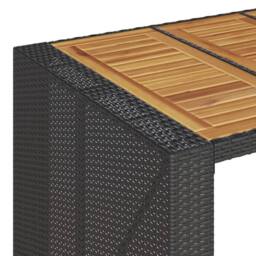 Berkfield Home Beautiful Garden Bar Table with Acacia Wood Top Black 105x80x110 - thumbnail 9
