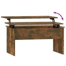Berkfield Home Coffee Table Smoked Oak 80x50.5x41.5 cm Engineered Wood in Brown - thumbnail 6