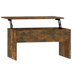 Berkfield Home Coffee Table Smoked Oak 80x50.5x41.5 cm Engineered Wood in Brown - thumbnail 2