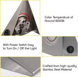 ATEK 9 Pack Under Cabinet Lights, LED Motion Sensor Lights Indoor, Dimmable Under Cupboard Kitchen Lights, Stick on Magnetic Wardrobe in Silver - thumbnail 8