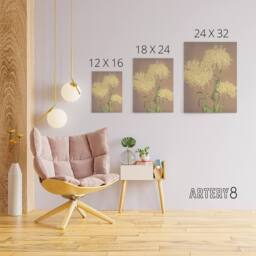 "Artery8 Three Yellow Chrysanthemums Canvas Wall Art Print Ogawa Kazumasa - Size: W18"" x H24""" - thumbnail 4