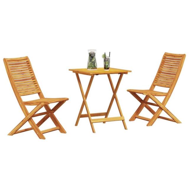 Berkfield Home Versatile 3-Piece Folding Bistro Set - Solid Acacia Wood in Brown - image 1