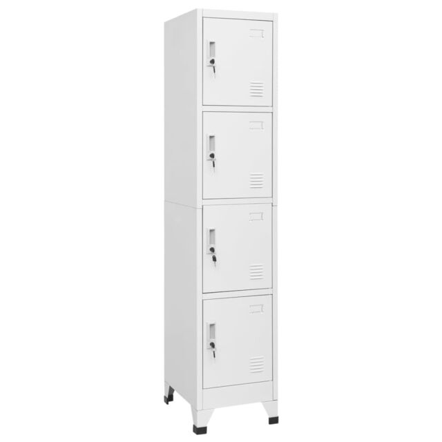 Berkfield Home Locker Cabinet with 4 Compartments 38x45x180 cm in Grey - Size: 38 x 45 x 180 cm - image 1