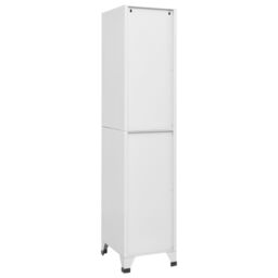 Berkfield Home Locker Cabinet with 4 Compartments 38x45x180 cm in Grey - Size: 38 x 45 x 180 cm - thumbnail 5