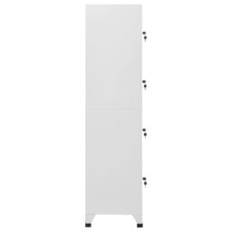Berkfield Home Locker Cabinet with 4 Compartments 38x45x180 cm in Grey - Size: 38 x 45 x 180 cm - thumbnail 4