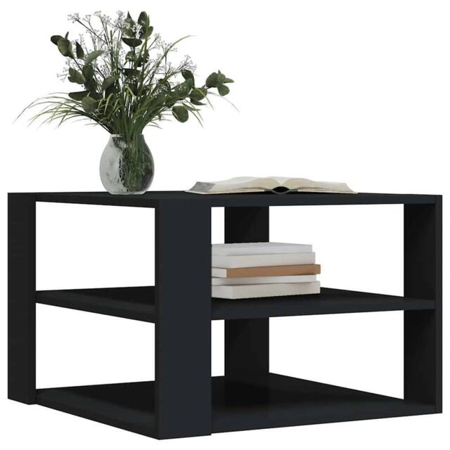 Berkfield Home Decorative Coffee Table Black 59.5x59.5x40 cm Engineered Wood - image 1
