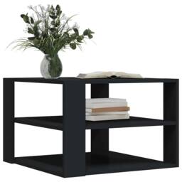 Berkfield Home Decorative Coffee Table Black 59.5x59.5x40 cm Engineered Wood - thumbnail 1