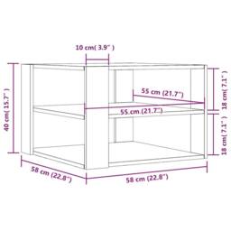 Berkfield Home Decorative Coffee Table Black 59.5x59.5x40 cm Engineered Wood - thumbnail 9