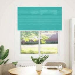 Berkfield Home Pleated Blind Petrol Green 105x150 cm Fabric Width 104.4 cm Polyester in Aqua