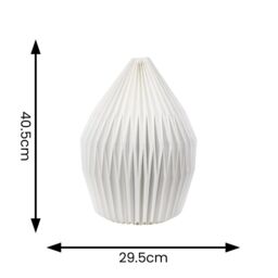 ValueLights Astrid Geometric Origami Teardrop Paper Pleated Easy Fit Lamp Shade in White - thumbnail 4