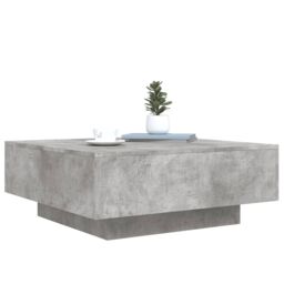 Berkfield Home Coffee Table with LED Lights Concrete Grey 80x80x31 cm - Size: 80 x 80 x 31 cm - thumbnail 6