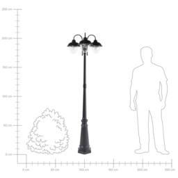 Wyld and Coco 3-Light Outdoor Lamp Post - Black Aluminium Synthetic Shades - thumbnail 6