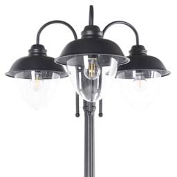 Wyld and Coco 3-Light Outdoor Lamp Post - Black Aluminium Synthetic Shades - thumbnail 4