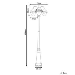Wyld and Coco 3-Light Outdoor Lamp Post - Black Aluminium Synthetic Shades - thumbnail 3