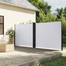 Berkfield Home Retractable Side Awning White 160x1000 cm - thumbnail 2