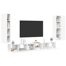 Berkfield Home Classic 7 Piece TV Cabinet Set White Engineered Wood - thumbnail 5