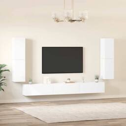 Berkfield Home Classic 7 Piece TV Cabinet Set White Engineered Wood - thumbnail 1