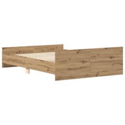 Berkfield Home Durable Bed Frame without Mattress Artisan Oak 140x190cm Engineer in Brown - Size: 140x190 cm - thumbnail 7