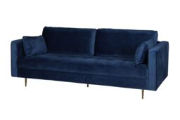 Furniture Maxi Avery Velvet 3 Seater Sofa with 2 Scatter Cushions in Blue - thumbnail 3