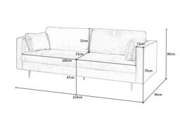 Furniture Maxi Avery Velvet 3 Seater Sofa with 2 Scatter Cushions in Blue - thumbnail 6