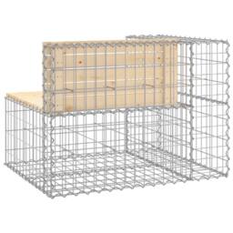 Berkfield Home Garden Bench Gabion Design 92x71x65.5 cm Solid Wood Pine in Brown - thumbnail 5