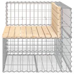 Berkfield Home Garden Bench Gabion Design 92x71x65.5 cm Solid Wood Pine in Brown - thumbnail 4