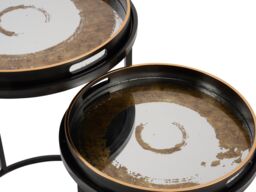 Libra Interiors Gold Swirl Set of 2 Side Tray Tables - thumbnail 2