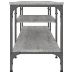 Berkfield Home TV Cabinet Grey Sonoma 201x35x45 cm Engineered Wood&Iron - Size: 201 x 35 x 45 cm - thumbnail 5