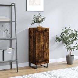 Berkfield Home Sideboard Smoked Oak 34.5x34x90 cm Engineered Wood in Brown - thumbnail 1