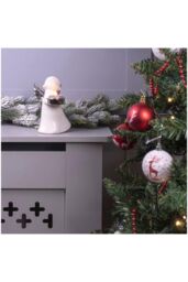 Netagon Festive Ceramic Winged Christmas Angel Tealight Holder in Silver in White - thumbnail 1