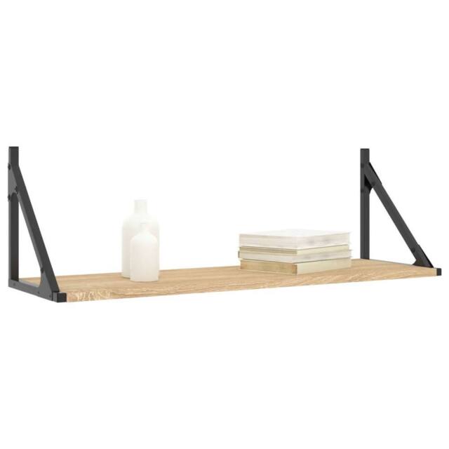 Berkfield Home Beautiful Wall Shelves 2 pcs Sonoma Oak 80x25x25.5 cm Engineered wood in Natural - image 1