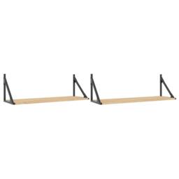 Berkfield Home Beautiful Wall Shelves 2 pcs Sonoma Oak 80x25x25.5 cm Engineered wood in Natural - thumbnail 3