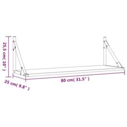 Berkfield Home Beautiful Wall Shelves 2 pcs Sonoma Oak 80x25x25.5 cm Engineered wood in Natural - thumbnail 9