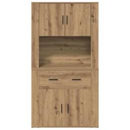 Berkfield Home Highboard Artisan Oak 80x33x150 cm Engineered Wood in Brown - Size: 80 x 33 x 150 cm - thumbnail 6