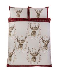 Rapport Home Angus Stag Brushed Cotton Bedding Set in Red - Size: Double - thumbnail 3
