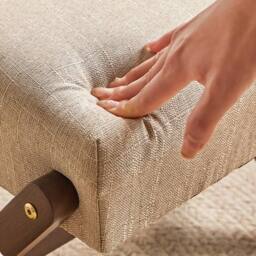 Havendro Small Footstool Shoe Changing Stool Padded Foot Rest Stool Entryway in Beige - thumbnail 5