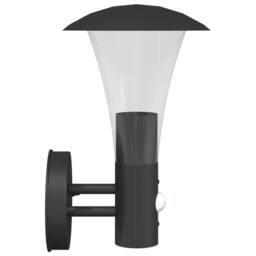 Berkfield Home Outdoor Wall Lights with Sensors 2pcs Black Stainless Steel - thumbnail 5